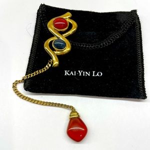 Kai Yin Lo/KYLO Designer Brooch with removable chain